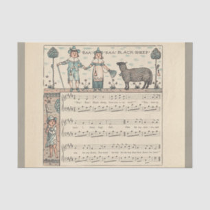 Papel De Seda Walter Crane Baa Baa Oveja Negra Rima Infantil
