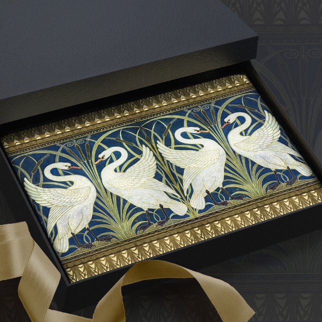 Papel De Seda Walter Crane Dos Cisnes Decoración Art Nouveau Vin (Subido por el creador)
