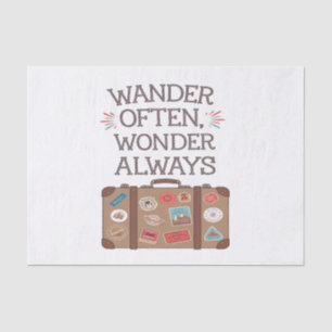 Papel De Seda Wander A Menudo, Wonder Always Travel Cita