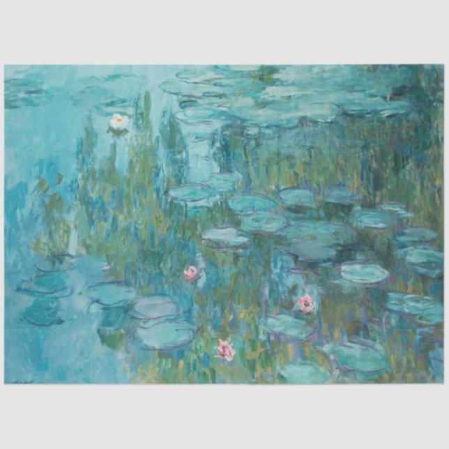 Papel De Seda Water Lilies (por Claude Monet, 1915) (Anverso)