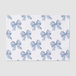 Papel De Seda Watercolor Blue Chinoiserie Bows