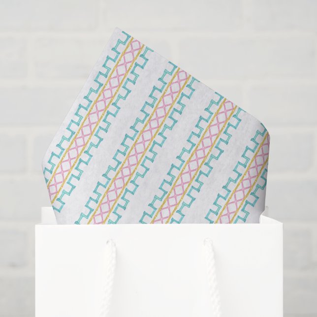 Papel De Seda Watercolor Bright Mahjong Bamboo (Bolsa de regalo)