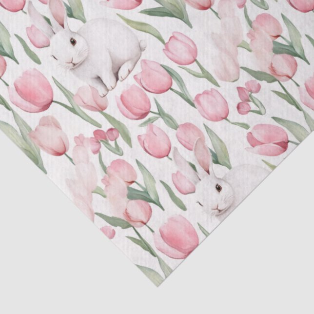 Papel De Seda 🌷🐇Watercolor Bunny & Tulip Easter  (Detalle)
