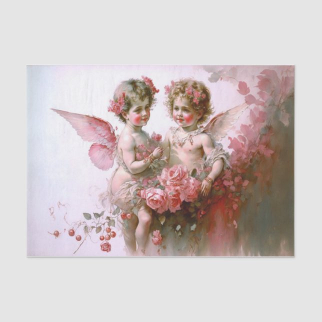 Papel De Seda Watercolor Cherubs (Anverso)