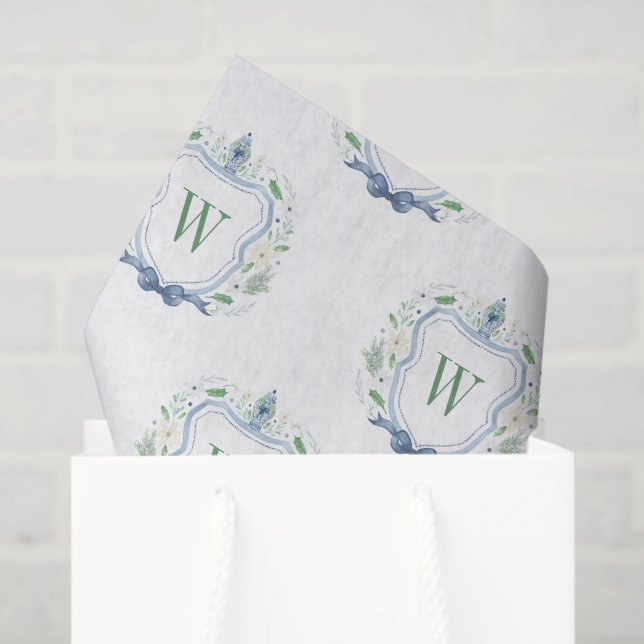 Papel De Seda Watercolor Chinoiserie Ginger Jars Escudo (Bolsa de regalo)