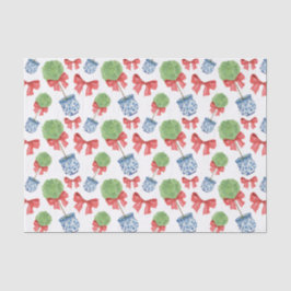 Papel De Seda Watercolor Chinoiserie Red Bow Topiary