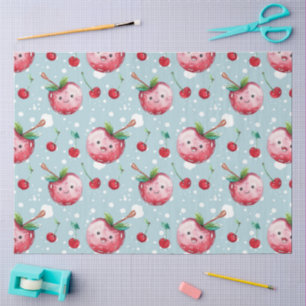 Papel De Seda Watercolor Cute Cherry Decouting Art