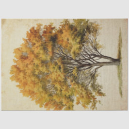Papel De Seda Watercolor del árbol de la temporada de otoño