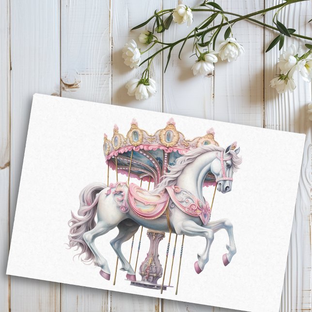 Papel De Seda Watercolor Fantasy Carousse Horse (Subido por el creador)
