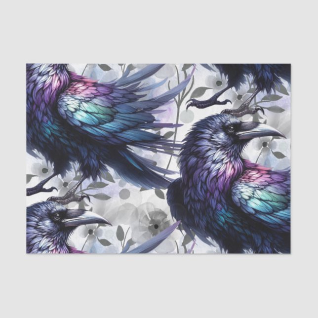 Papel De Seda Watercolor Flowers Floral Raven Botanicals (Anverso)