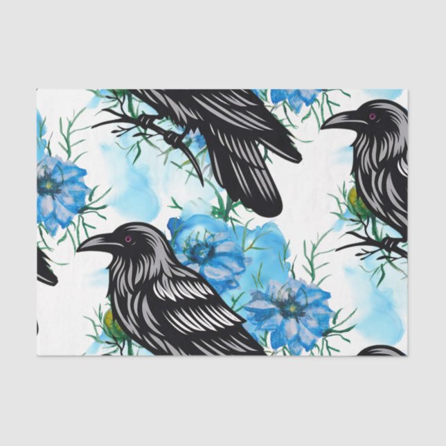 Papel De Seda Watercolor Flowers Floral Raven Botanicals (Anverso)