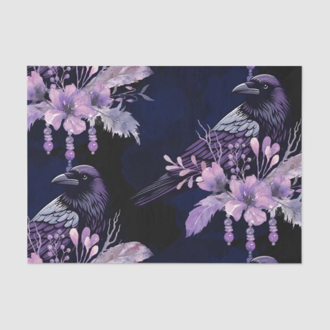 Papel De Seda Watercolor Flowers Floral Raven Botanicals (Anverso)
