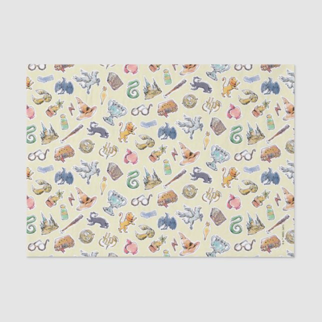 Papel De Seda Watercolor Harry Potter Icons (Anverso)