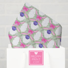 Papel De Seda Watercolor Hot Pink Bow Garland Christmas