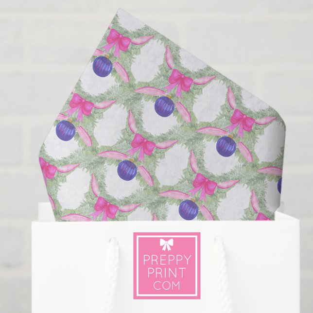 Papel De Seda Watercolor Hot Pink Bow Garland Christmas (Subido por el creador)