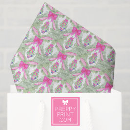 Papel De Seda Watercolor Hot Pink Bow Ginger Jar Christmas