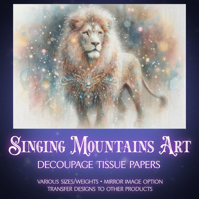 Papel De Seda Watercolor Lion Christian Faith Art Decoupage (Subido por el creador)