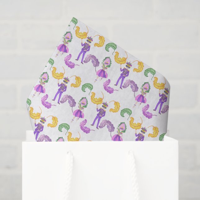 Papel De Seda Watercolor Mardi Gras Party (Bolsa de regalo)