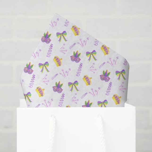 Papel De Seda Watercolor Mardi Gras Party (Bolsa de regalo)
