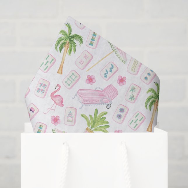 Papel De Seda Watercolor Palm Beach Mahjong (Bolsa de regalo)