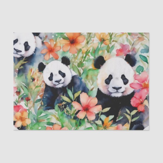 Papel De Seda Watercolor Panda Bear (Anverso)
