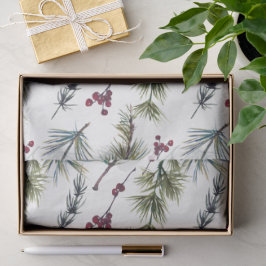 Papel De Seda Watercolor Poinsettia Pattern