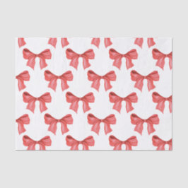Papel De Seda Watercolor Red Bow