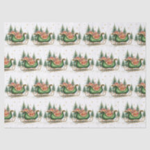 Watercolor Vintage Christmas Sleigh