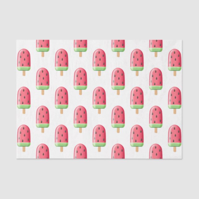 Papel De Seda Watermelon Popsicle (serie roja Design 41) (Anverso)