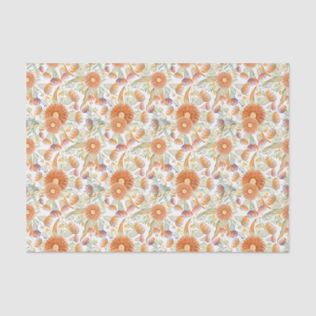 Papel De Seda Wattle al sol y Eucalyptus Blooms (Anverso)