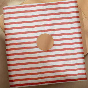 Papel De Seda Wavy Modern Minimal Patrón de rayas rojas y blanca