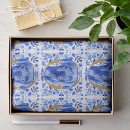 Papel De Seda Weimaraner peering thru the letter "O" in Gold