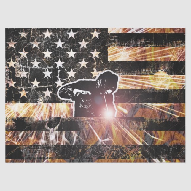 Papel De Seda Welding Flag Sparks and Flames (Anverso)