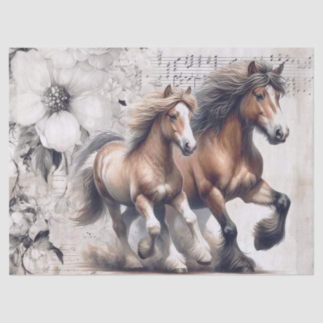 Papel De Seda Welsh Pony y Cob Horse Decoupage (Anverso)