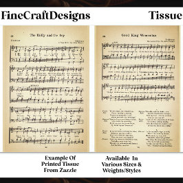 Papel De Seda Wenceslas + Holly Ivy Partitura DU6F Decoupage