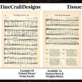 Papel De Seda Wenceslas + Holly Ivy Sheet Music DU6 Decoupage