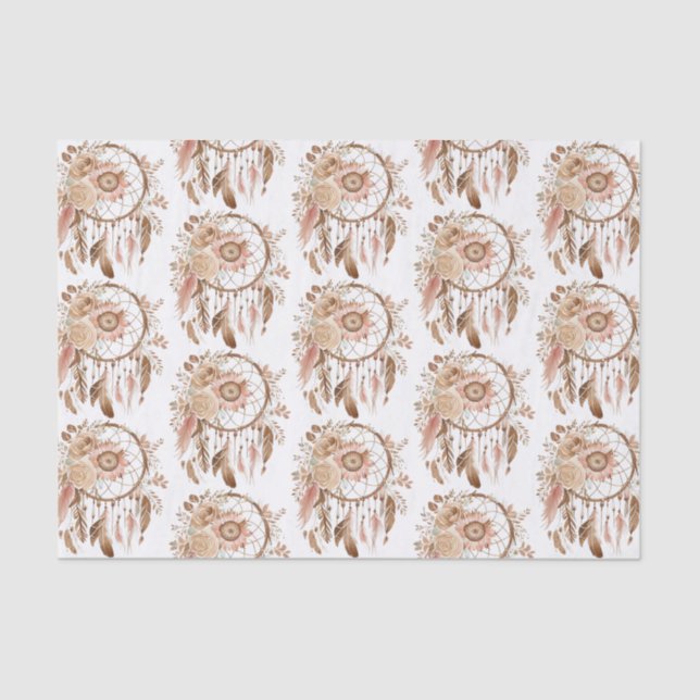 Papel De Seda Western Cowgirl Floral Dream Catcher Cumpleaños (Anverso)