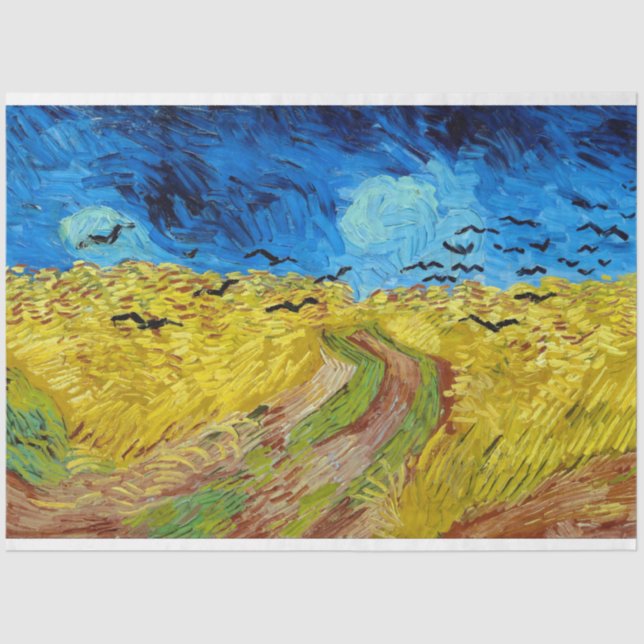 Papel De Seda Wheatfield con cuervos, Van Gogh (Anverso)