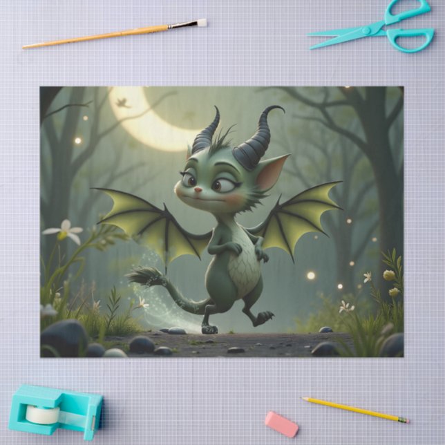 Papel De Seda Where moonbeams dance, little mischief awakens.  (Artesanía)