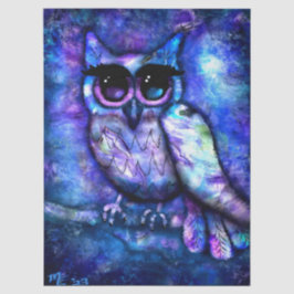 Papel De Seda Whimsical Abstract Owl Big Eyed Decoupage