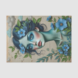 Papel De Seda Whimsical Blue Dreamer | Collage literario de prim
