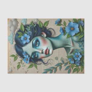 Papel De Seda Whimsical Blue Dreamer   Collage literario de prim