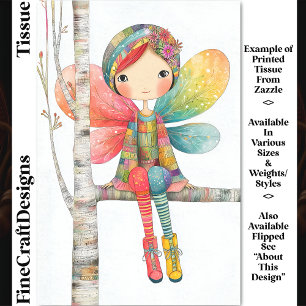 Papel De Seda Whimsical Boho Red Haied Hairy DH1R Decoupage