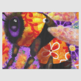 Papel De Seda Whimsical Bumble Bee Purple Naranja Decoupage
