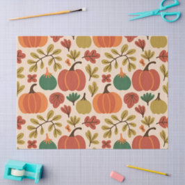 Papel De Seda Whimsical Call Fall Halloween Calabaza Seamle