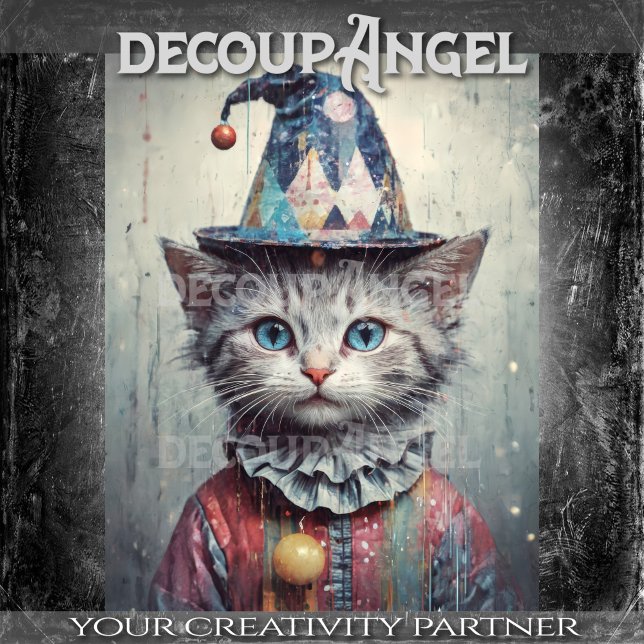 Papel De Seda Whimsical Cat Decoupage (Subido por el creador)