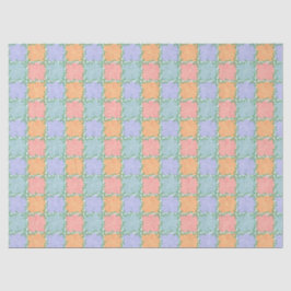 Papel De Seda Whimsical Checkered Tile con vides de leafy