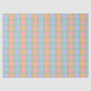 Papel De Seda Whimsical Checkered Tile con vides de leafy
