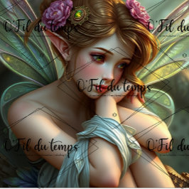 Papel De Seda Whimsical Child Fairy - Decoupage Paper