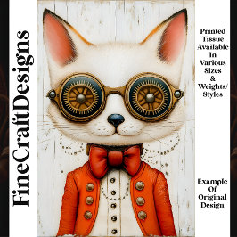 Papel De Seda Whimsical Curioso Steampunk Fox M2 Decoupage